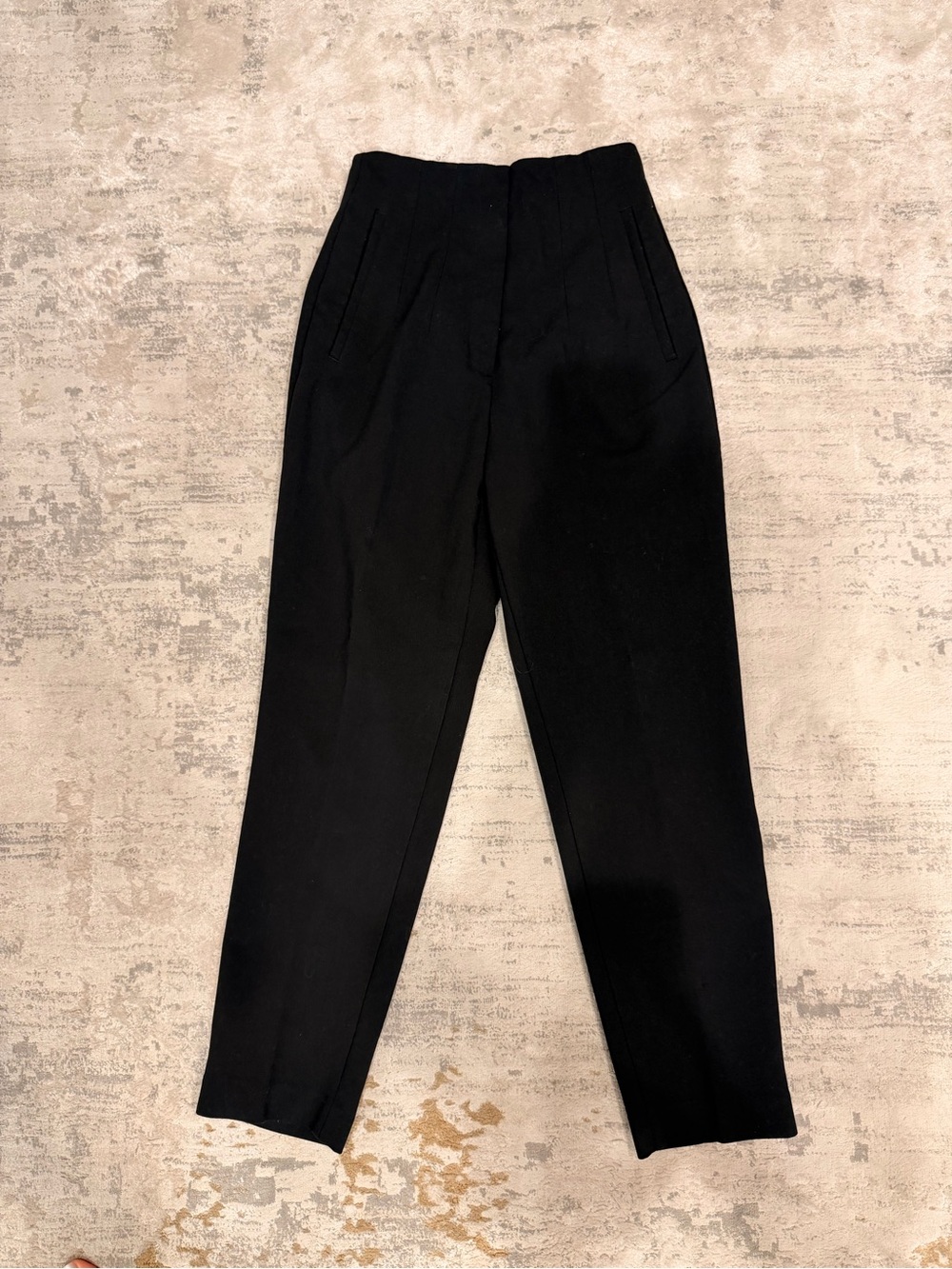 Zara Black High-Waisted Tailored Trousers – Size S
